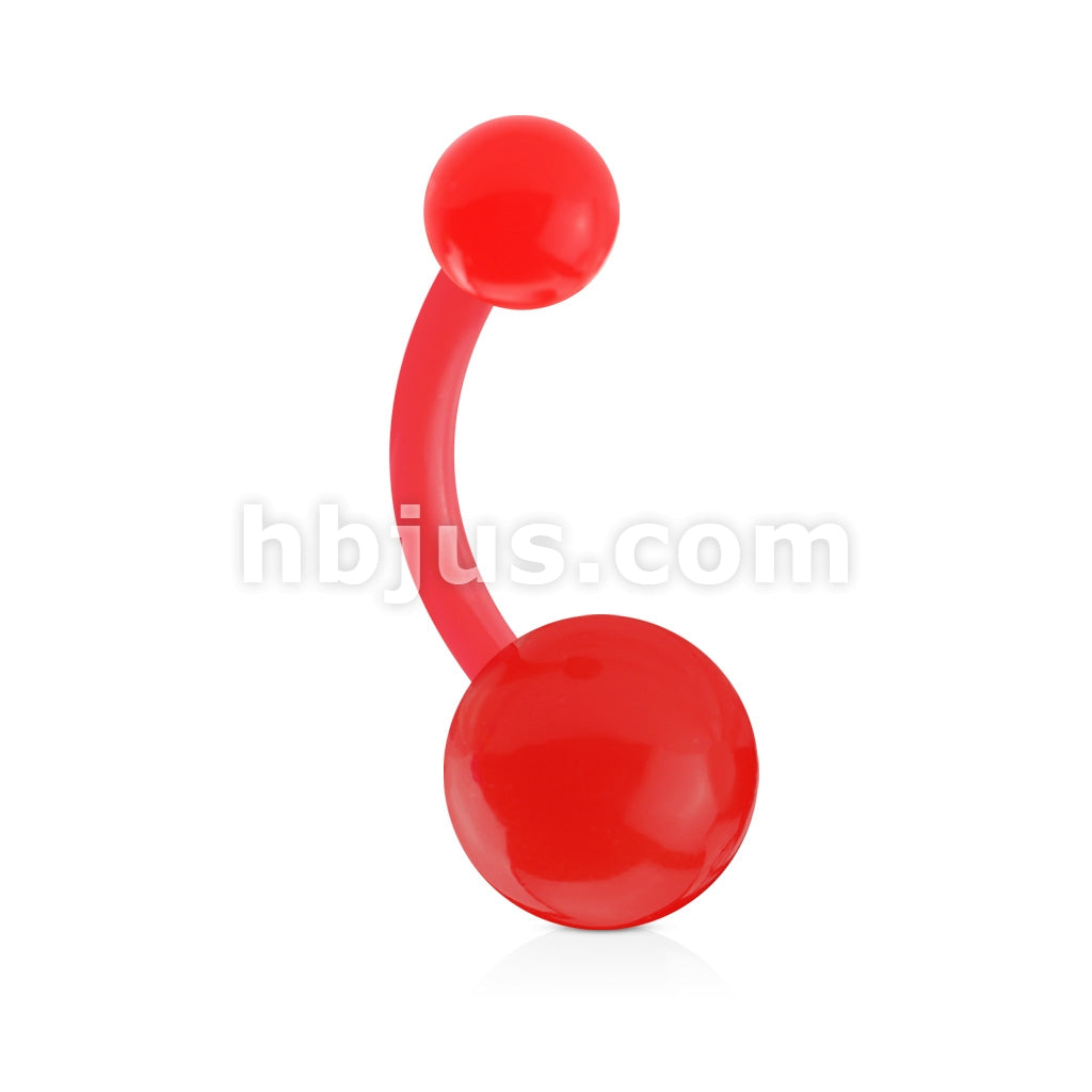 Bioflex Solid Color Acrylic Ball Bioflex Belly Button Navel Rings - Image 8