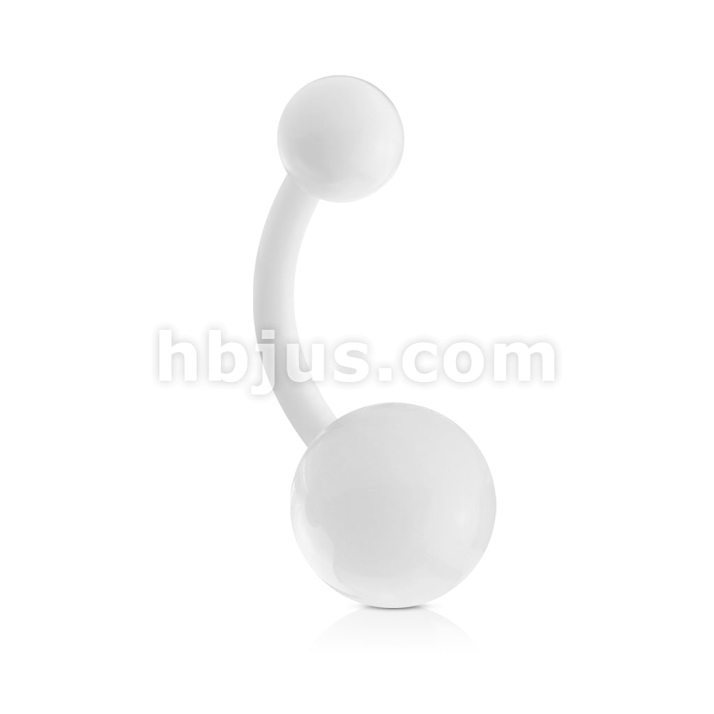 Bioflex Solid Color Acrylic Ball Bioflex Belly Button Navel Rings - Image 9