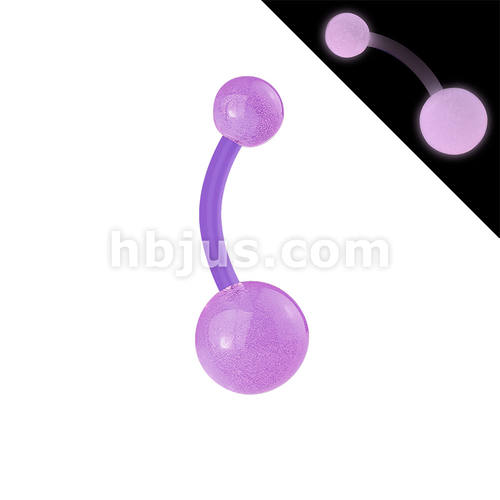 Bio Flex Navel Rings With Color Glow in the Dark Balls - Image 2