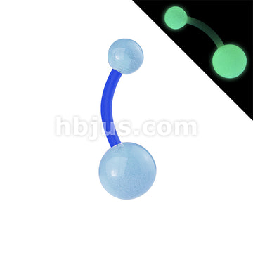Bio Flex Navel Rings With Color Glow in the Dark Balls - Image 3