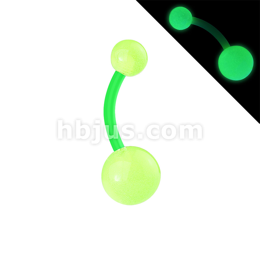 Bio Flex Navel Rings With Color Glow in the Dark Balls - Image 4