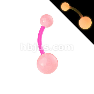 Bio Flex Navel Rings With Color Glow in the Dark Balls - Image 6