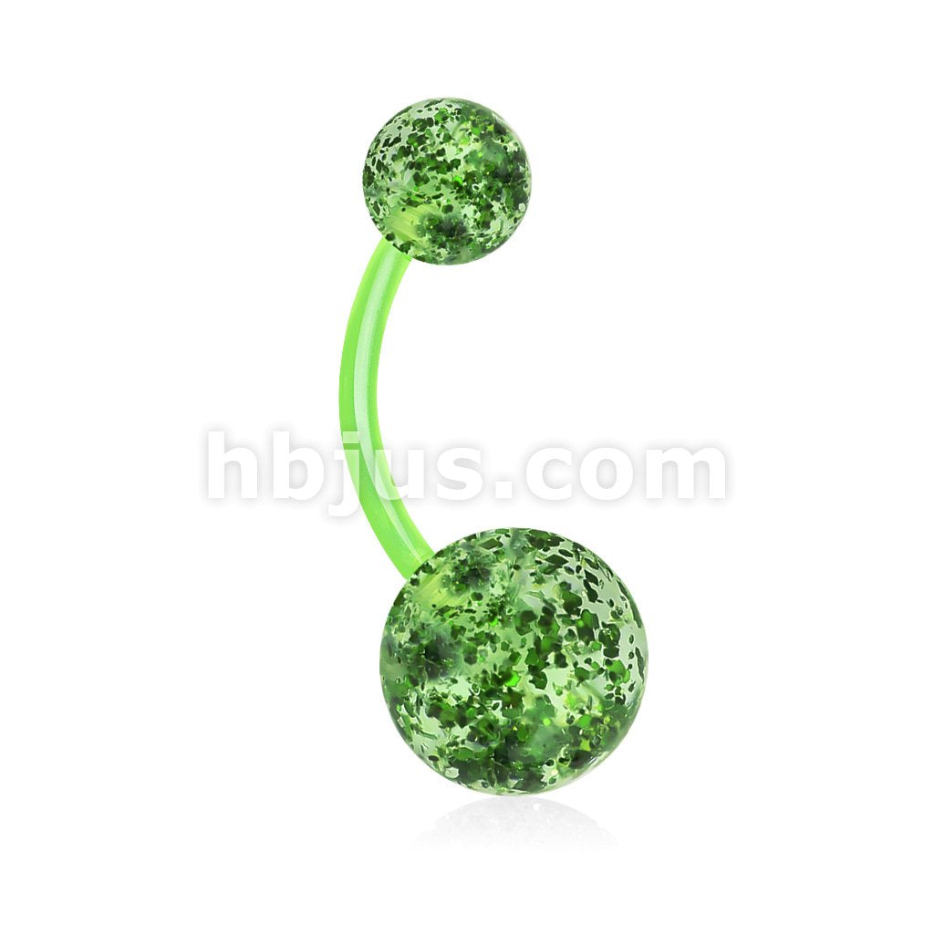 Ultra Glitter Acrylic Balls BioFlex Navel Ring - Image 6