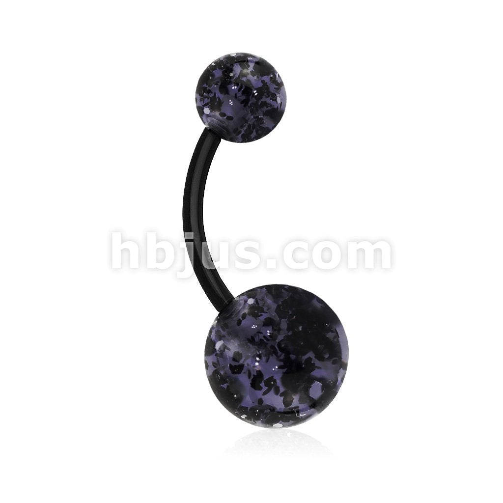 Ultra Glitter Acrylic Balls BioFlex Navel Ring - Image 7