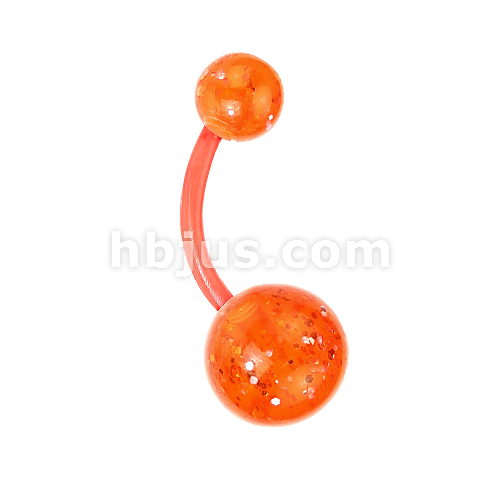 Ultra Glitter Acrylic Balls BioFlex Navel Ring - Image 3