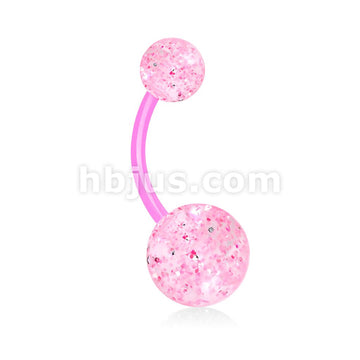 Ultra Glitter Acrylic Balls BioFlex Navel Ring - Image 8