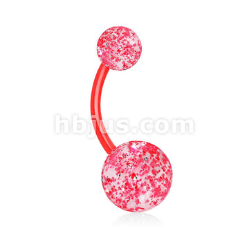 Ultra Glitter Acrylic Balls BioFlex Navel Ring - Image 9