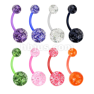 Ultra Glitter Acrylic Balls BioFlex Navel Ring