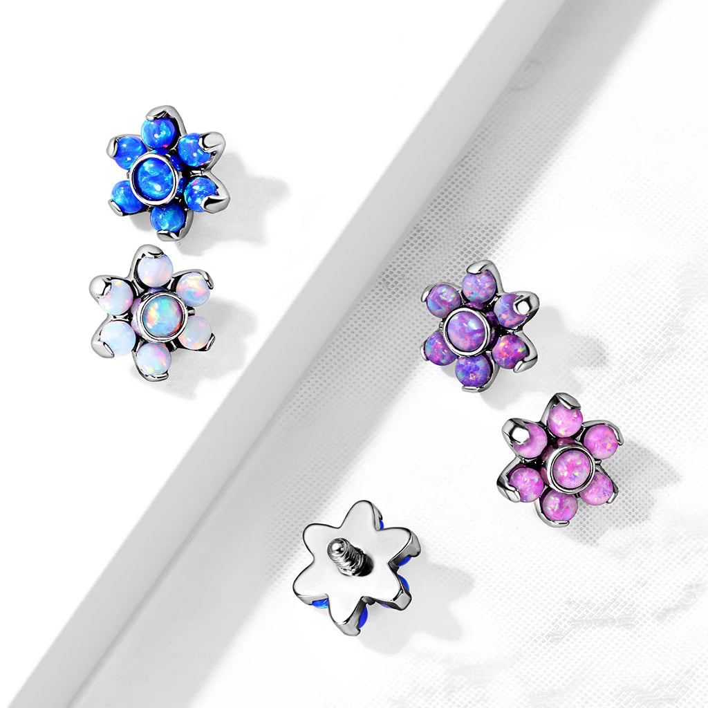 Opa Prong Set Flower 316L Surgical Steel Internally Threaded Top Parts...