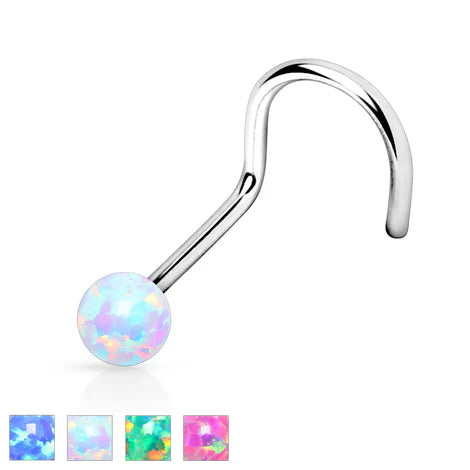 Opal Ball 316L Surgical Steel Nose Screw ( x)