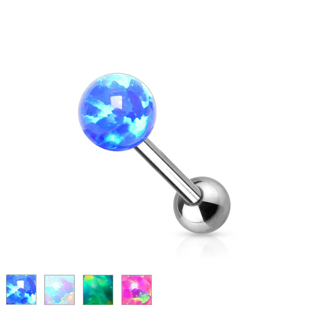 Opal Ball Internally Threaded Top316L Surgical Steel Barbell