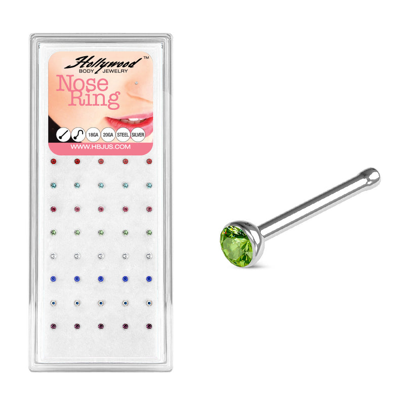 Mixed Gem 316L Surgical Steel Nose Bone