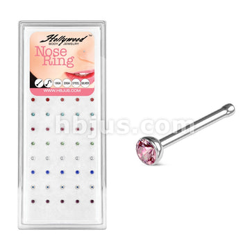40 Pcs Mixed Gem 316L Surgical Steel Nose Bone Pack (5 pcs x 8 Colors) - Image 3