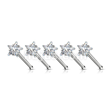 40 Pcs Pre Loaded Box of Clear Prong Set Star CZ Top 316L Surgical Steel Nose Stud Package - Image 2