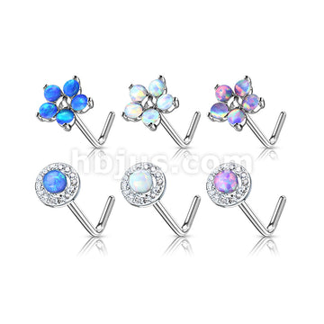 24 Pcs Opal Themed "L" Bend 20 Gauge 316L Surgical Steel Nose Bone Package - Image 2