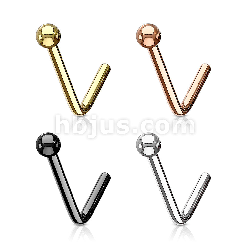 40 Pcs Pre Loaded Ball End 316L Surgical Steel L Bend Nose Stud Rings Pack (4 Colors x 10 Pcs) - Image 2