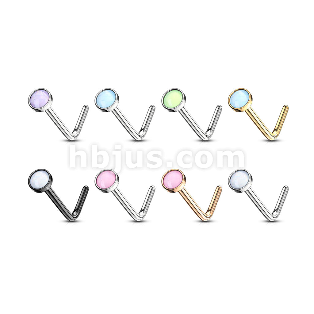 40 Pcs Pre Loaded Box of Illuminating Stone Set L Bend 20 Gauge 316L Surgical Steel Nose Rings Package - Image 2