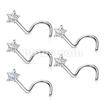40 Pcs Pre Loaded Box of Prong Set Star CZ Top 316L Surgical Steel Nose Screw Pack - Image 2