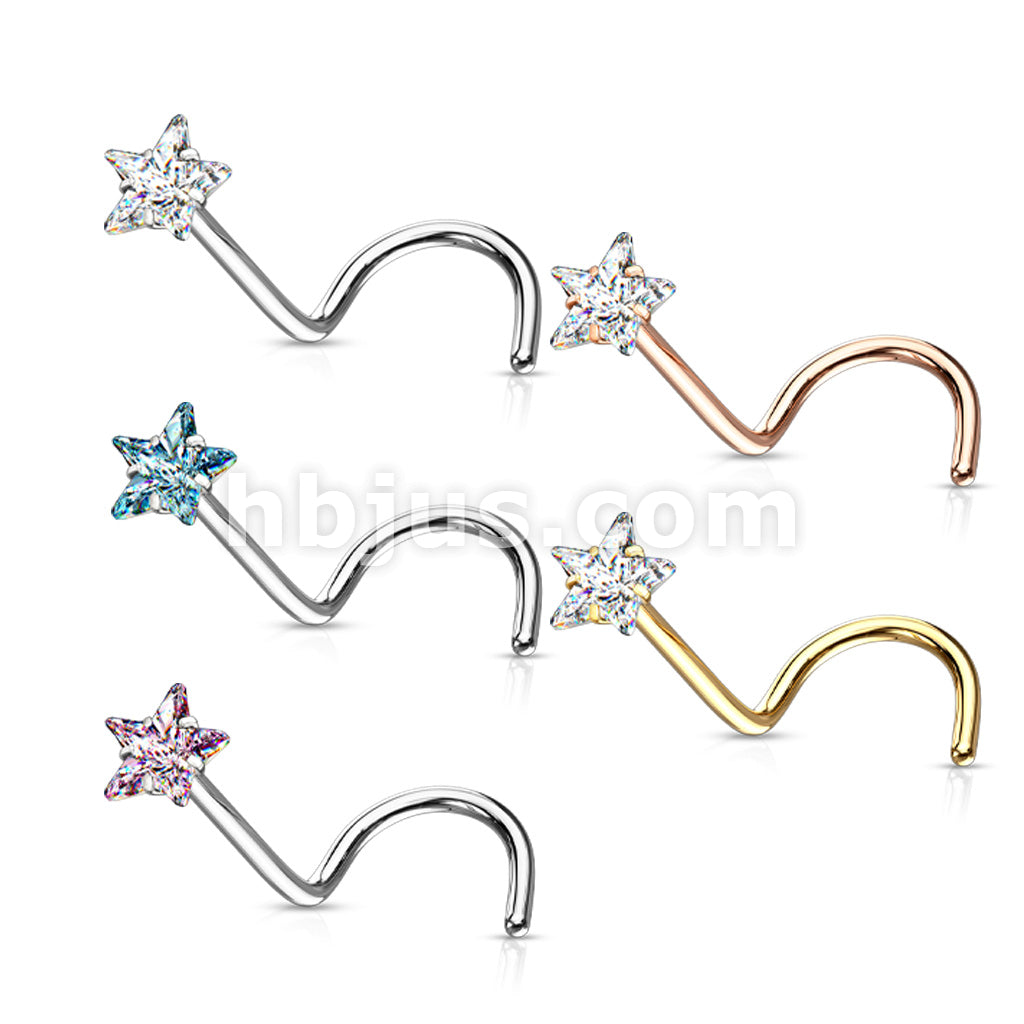 40 Pcs Mixed Colored Pre Loaded Box of Prong Set Star CZ Top 316L Surgical Steel Nose Screw Pack - Image 2