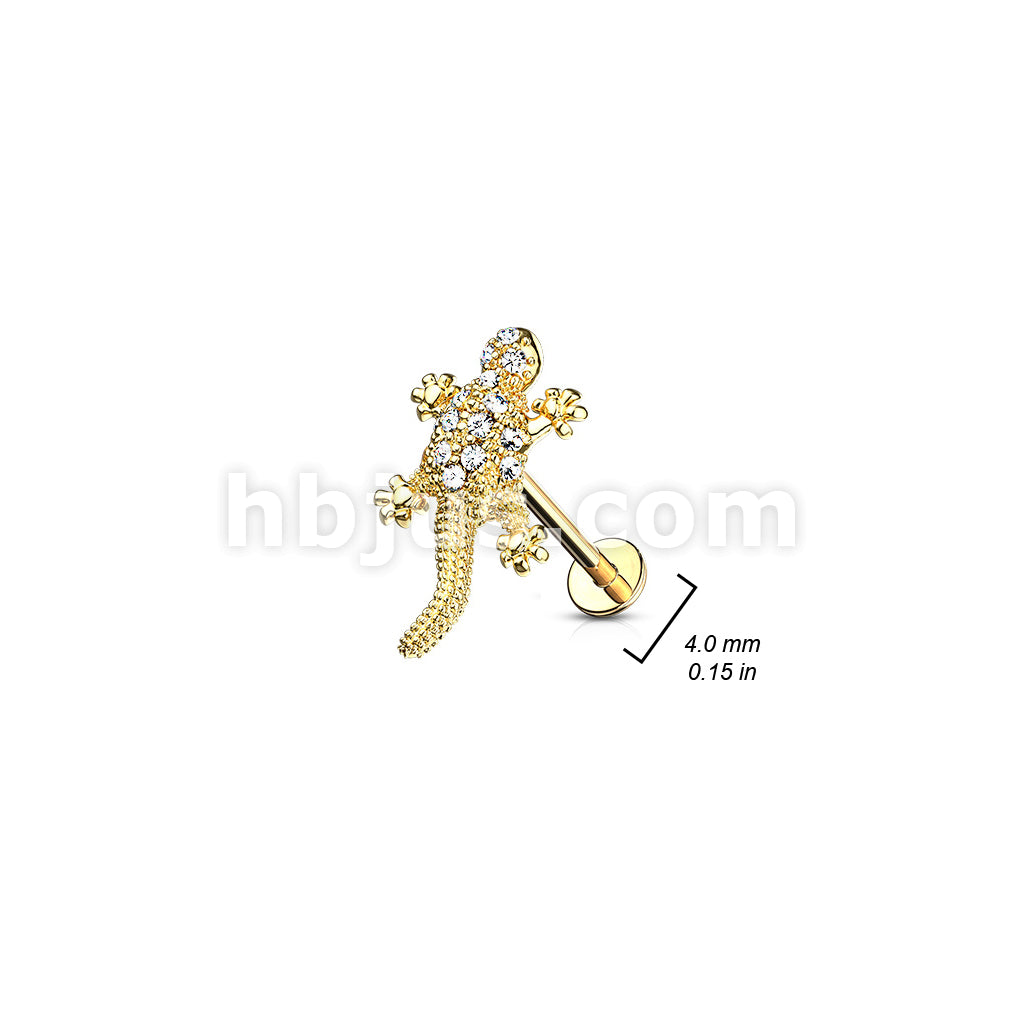24 Pcs Pre Loaded Box of CZ Paved Lizard and Micro Paved CNC Set Butterfly 316L Surgical Steel Internally Threaded Labrets, Monroe, and Cartilage Studs Pack - Image 3