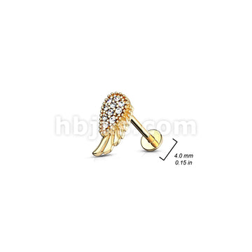 24 Pcs Pre Loaded Box of Assorted Styles with CZs 14Kt Gold Plated 316L Surgical Steel Internally Threaded Labrets, Monroe, and Cartilage Studs Pack - Image 3