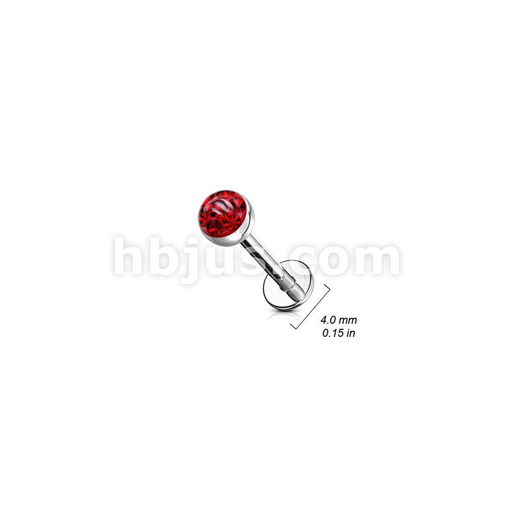 24 Pcs Pre Loaded Paved Crystals Top 316L Surgical Steel Stud Pack for Labret, Lip, Monroe and Ear Cartilage - Image 2