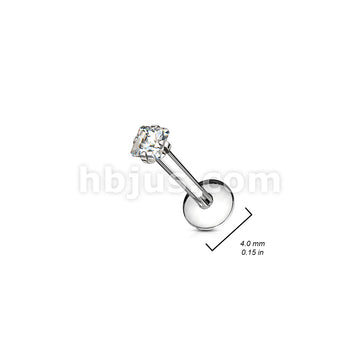 24 Pcs Pre Loaded Internally Threaded Prong Set CZ Top Mi 316L Stud Pack for Labret, Lip, Monroe and Ear Cartilage - Image 2