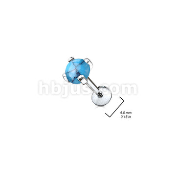 24 Pcs Pre Loaded Box of Semi Precious Stone Prong Set Top Internally Threaded Labret, Monroe, Cartilage Stud Pack - Image 3