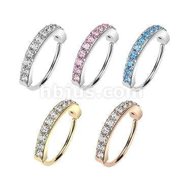 20 Pcs Pre Loaded Single Lined Embedded CZ Bendable Nose Hoop Rings Pack (5 Colors X 4 Pcs) - Image 2