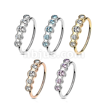 20 Pcs Pre Loaded 5-Round CZ Out Facing Nose Hoop Rings Pack (5 Colors X 4 Pcs) - Image 2