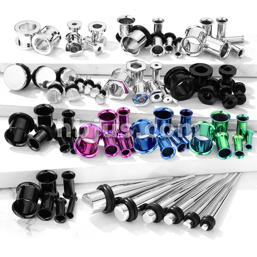 Starter Pack 300 Pcs 316L Surgical Steel Essential Plugs and Taper Pre Assorted Best Sellers