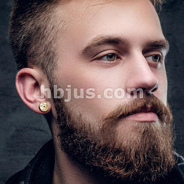 316L Surgical Steel Bullet Gold IP 16 Gauge 316L Surgical Steel Fake Plugs - Image 4