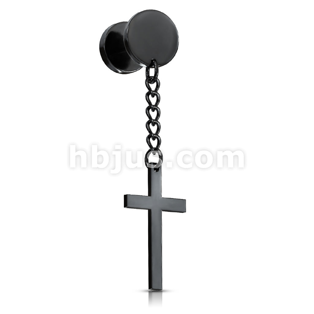316L Surgical Steel Cross on Chain Dangle 16 Gauge 316L Surgical Steel... - Image 4