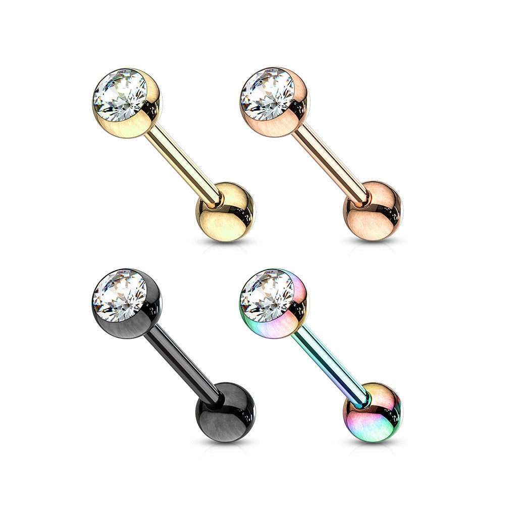 PVD Over 316L Surgical Steel Jewel set Ball Barbells