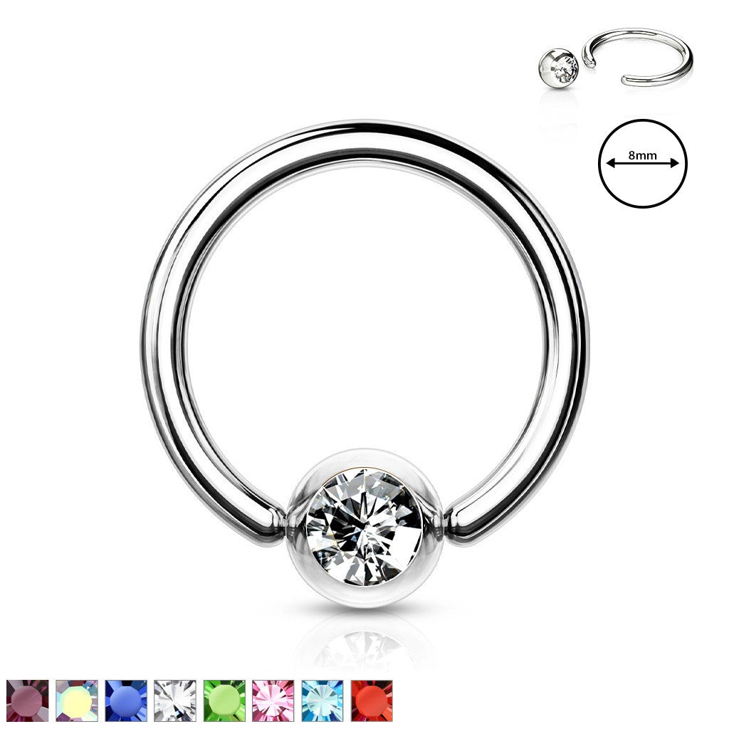 Press Fit Gem Ball 316L Surgical SteelCaptive Bead Ring
