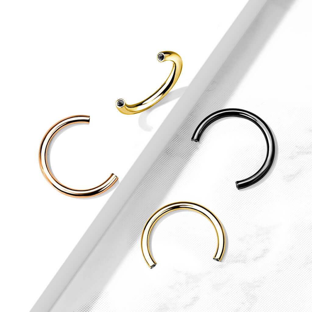 Pack 316L Surgical Steel Internally Threaded Horseshoe Barbell Pins