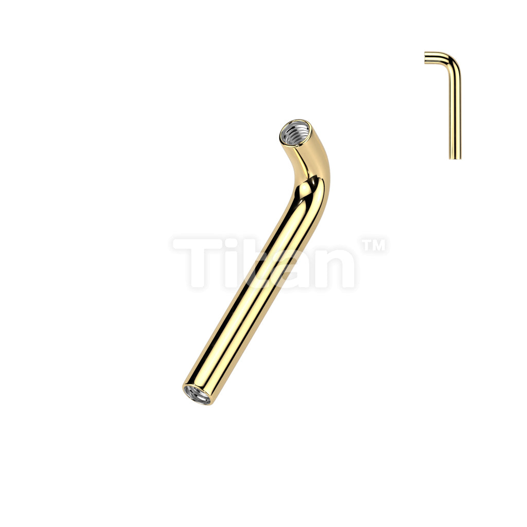 Implant Grade Titanium Internally Threaded L Bent Christina Piercing Barbell - Image 3