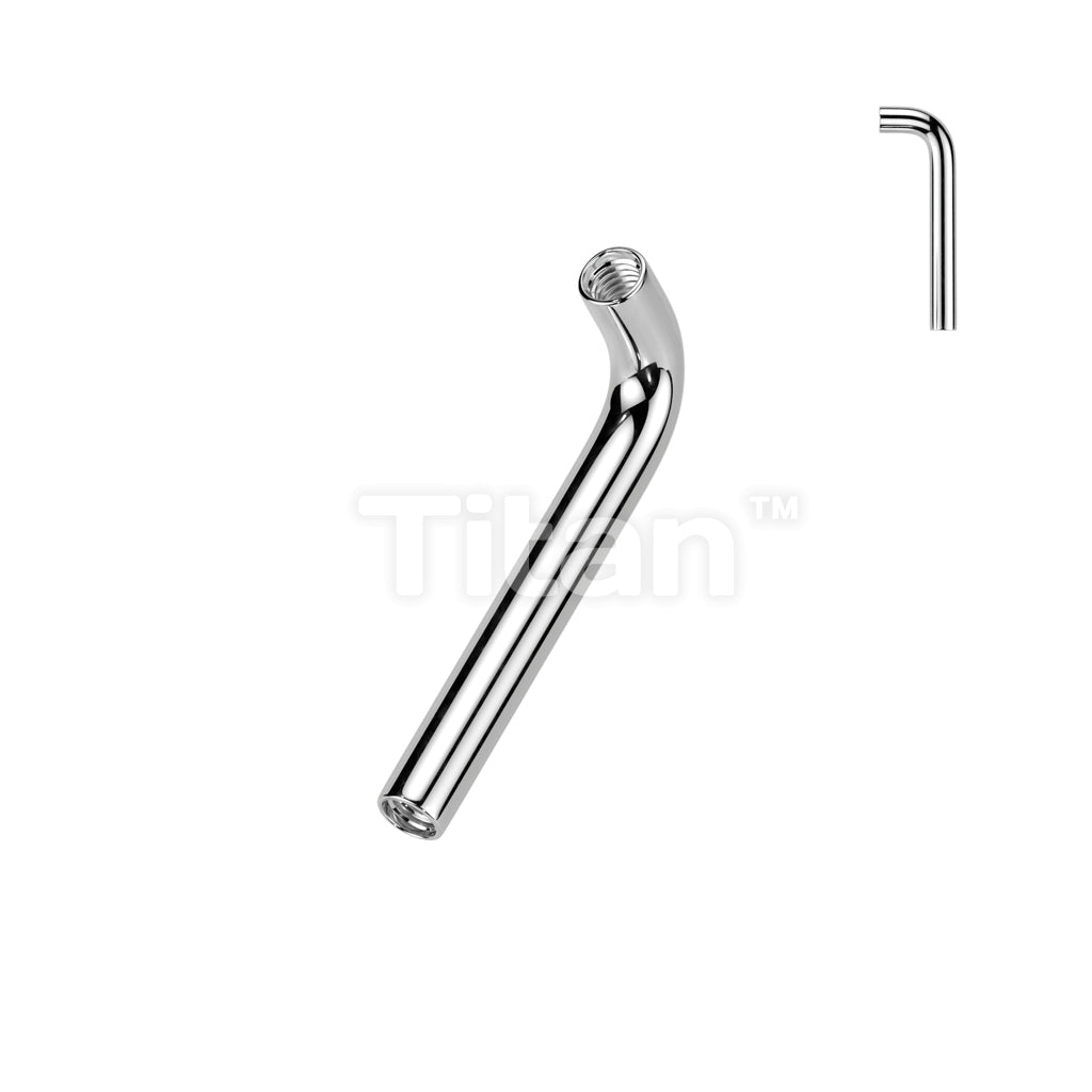 Implant Grade Titanium Internally Threaded L Bent Christina Piercing Barbell - Image 2