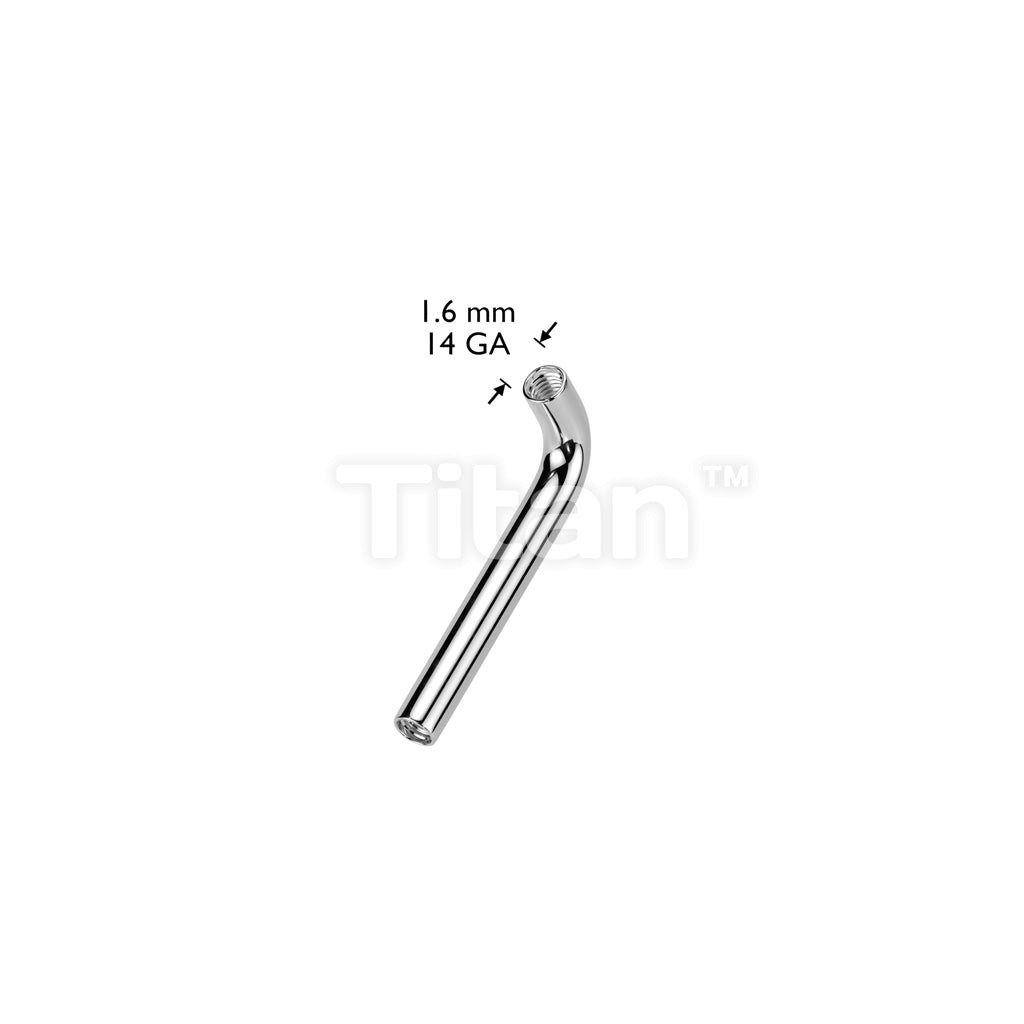 Implant Grade Titanium Internally Threaded L Bent Christina Piercing Barbell - Image 4
