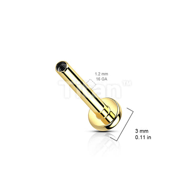 Implant Grade Titanium Internally Threaded 3mm Flat Back Labret Post - Image 6