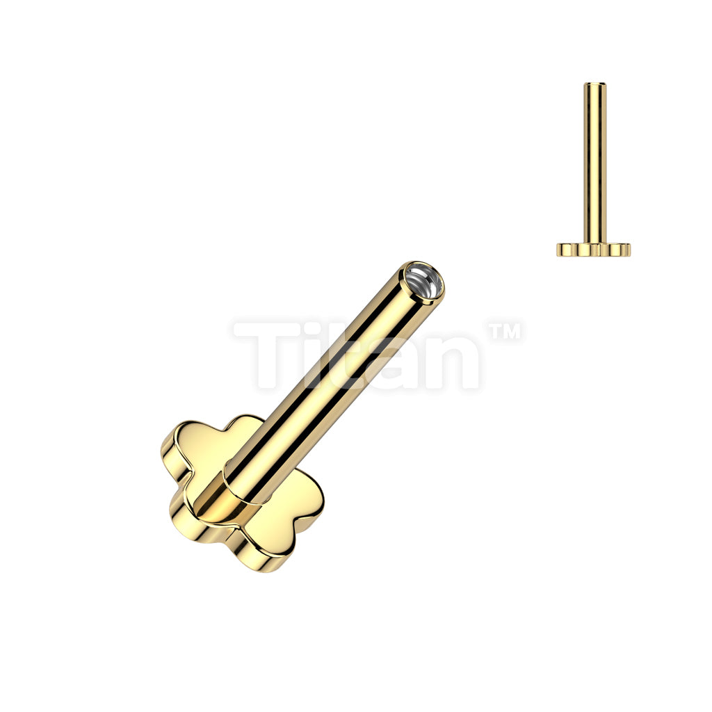 Implant Grade Titanium Internally Threaded Flower Shaped Flat Back Labret Pin - Image 2