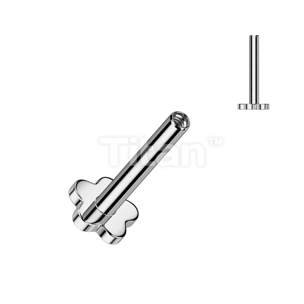 Implant Grade Titanium Internally Threaded Flower Shaped Flat Back Labret Pin - Image 3