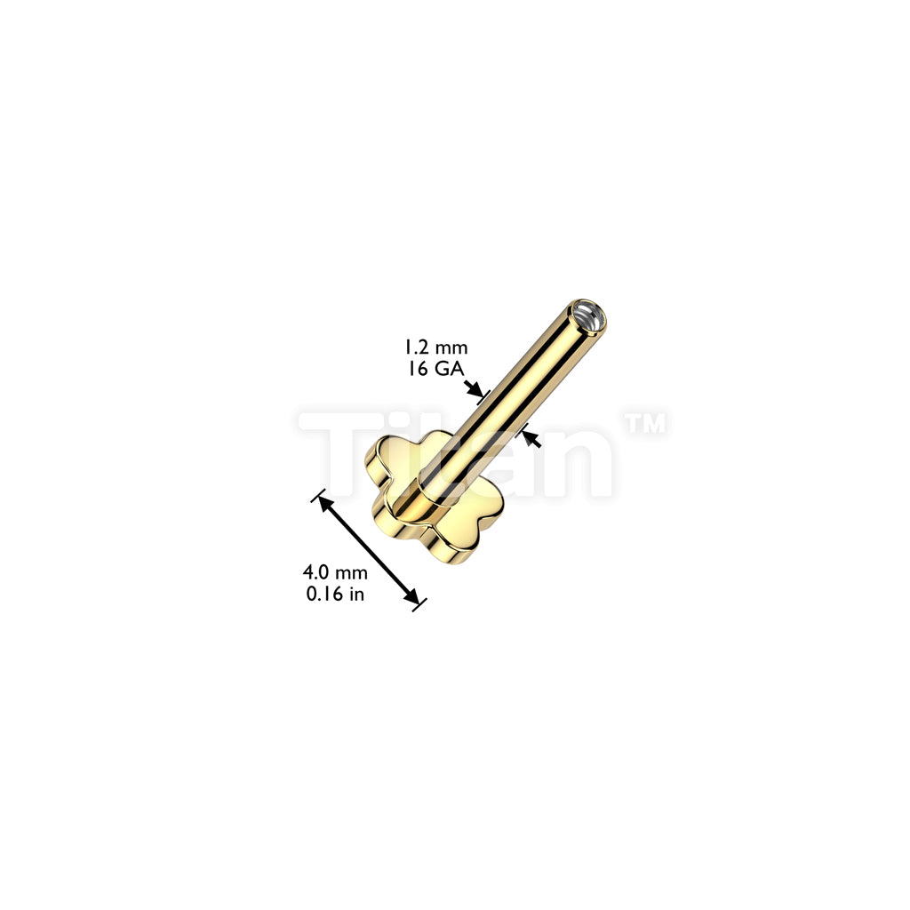 Implant Grade Titanium Internally Threaded Flower Shaped Flat Back Labret Pin - Image 4