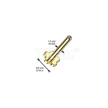 Implant Grade Titanium Internally Threaded Flower Shaped Flat Back Labret Pin - Image 4