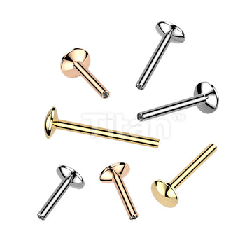 Implant Grade Titanium Internally Threaded 4mm Convex Base Labret Post
