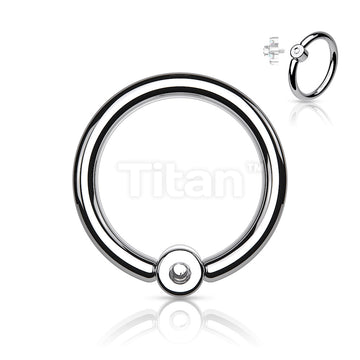 Implant Grade Titanium Captive Bead Ring With Internally Threaded Flat Round Bead for 16g Top Parts - Image 2