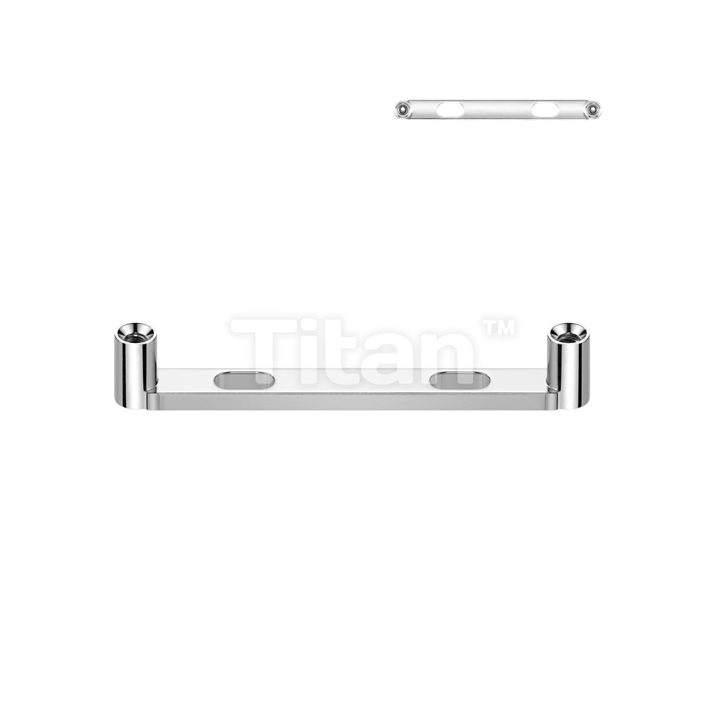 Implant Grade Titanium Internally Threaded Flat Surface Barbell With 2mm Rise and 2 Holes - Image 2