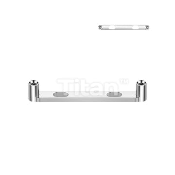 Implant Grade Titanium Internally Threaded Flat Surface Barbell With 2mm Rise and 2 Holes - Image 2