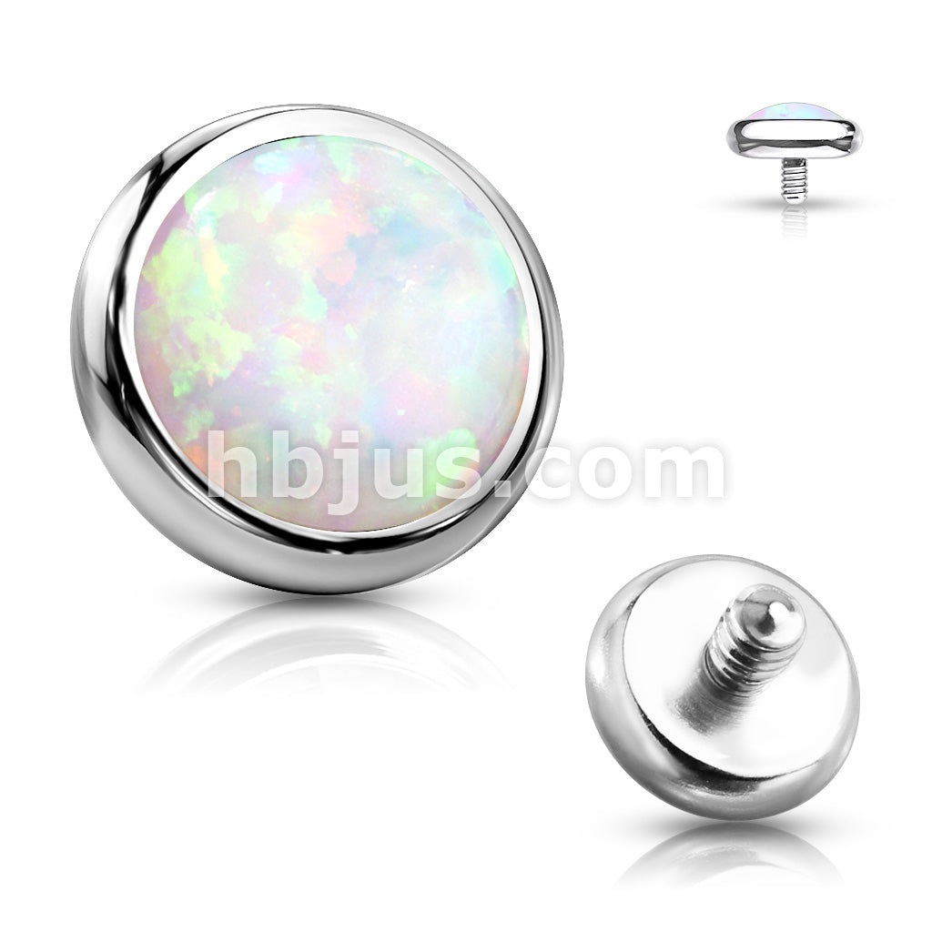 10pc Pack 316L Surgical Steel Internally Threaded Opa Bezel Set Disc Tops - Image 4