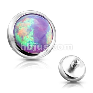 10pc Pack 316L Surgical Steel Internally Threaded Opa Bezel Set Disc Tops - Image 6